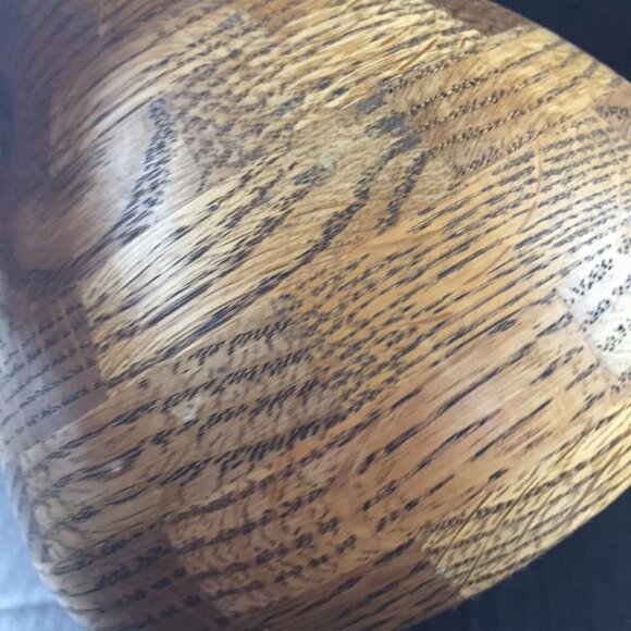 Wood Vase Oak Segmented Hand Turned Handmade 6 Inches - Picture 7 of 8